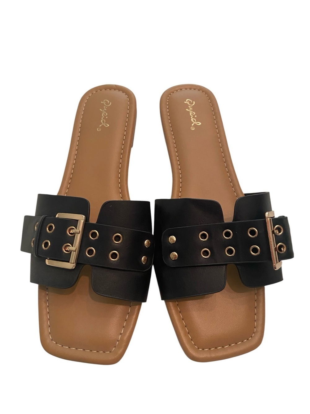 NWOB QUPID BLACK SANDALS SIZE 8.5